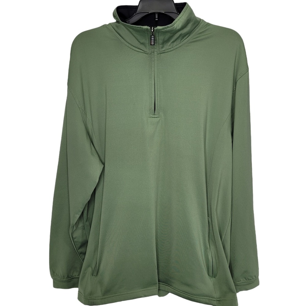 Izod XFG Cool FX Series Pullover Golf Green Lightweight Men's Sz Large Polyester